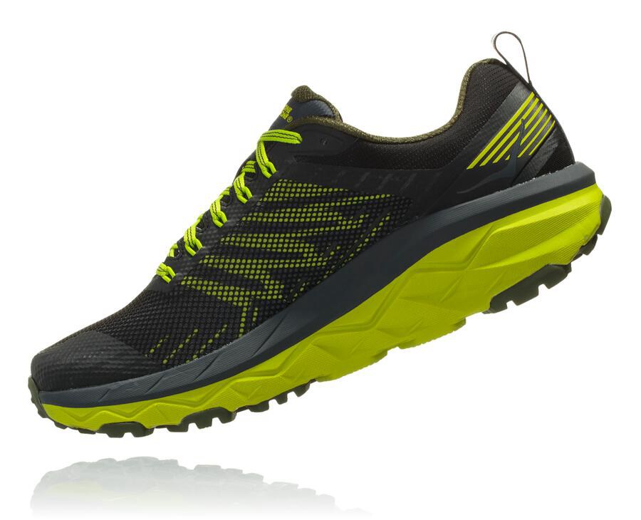 Hoka Australia One One Challenger ATR 5 - Mens Trail Shoes Black/Green - ZOFWP-2147